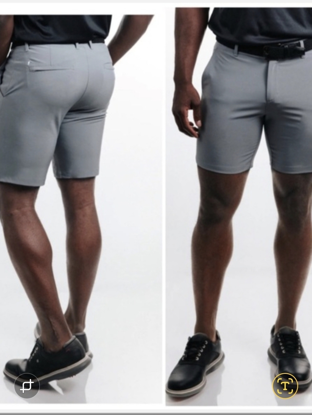 PRIMO Men's Light Gray Golf Shorts, Sz 38, "7" Inch Inseam. New